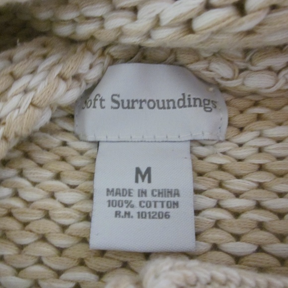 Soft Surroundings Sweater M White/Tan Marled - Picture 2 of 7